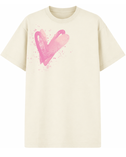 Pink Scatter Heart Printed T-shirt Kids