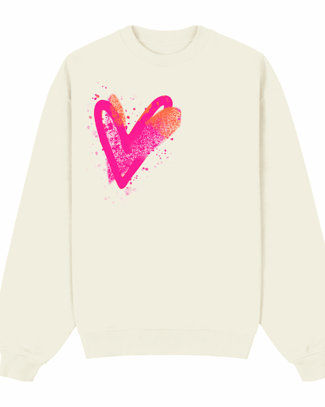 Neon Scatter Heart Printed Sweatshirt Kids
