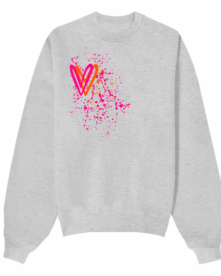 Neon Heart Printed Sweatshirt Kids