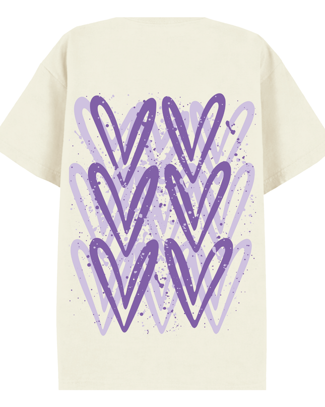 Lilac Heart Printed T-shirt Adult