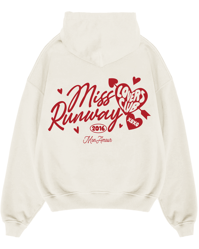 Miss Runway Lovers Club Hoodie Ecru