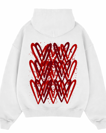 Red Heart Printed Hoodie Adults