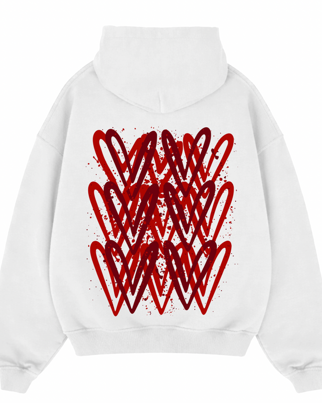 Red Heart Printed Hoodie Kids