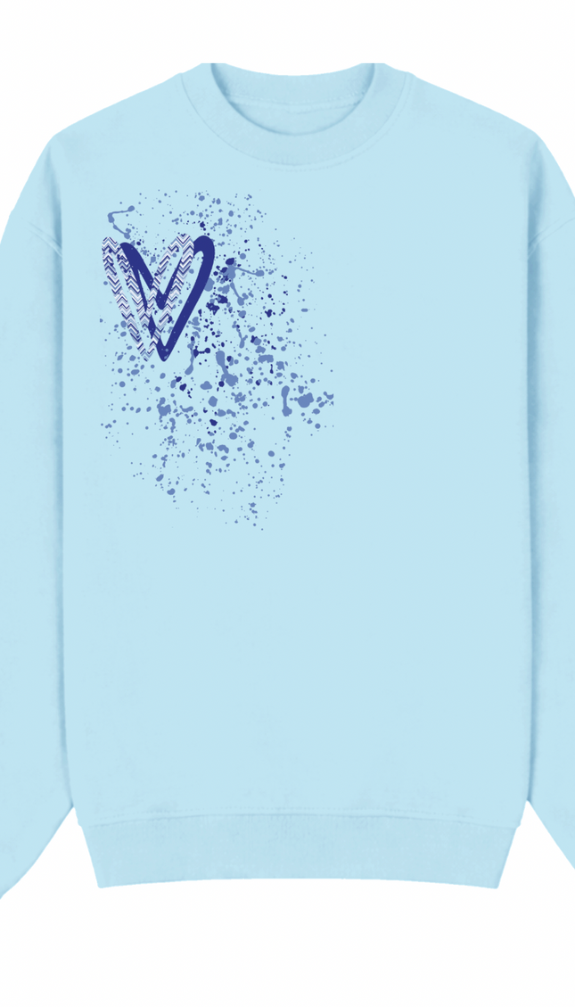 Royal Blue Zig Zag Heart Printed Sweatshirt by Miss Runway – image 2