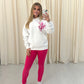 Miss Runway Pink Heart Graffiti Hoodie And Legging Set White