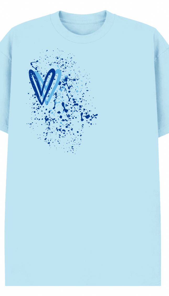 Royal Blue Heart Printed T-shirt – image 7
