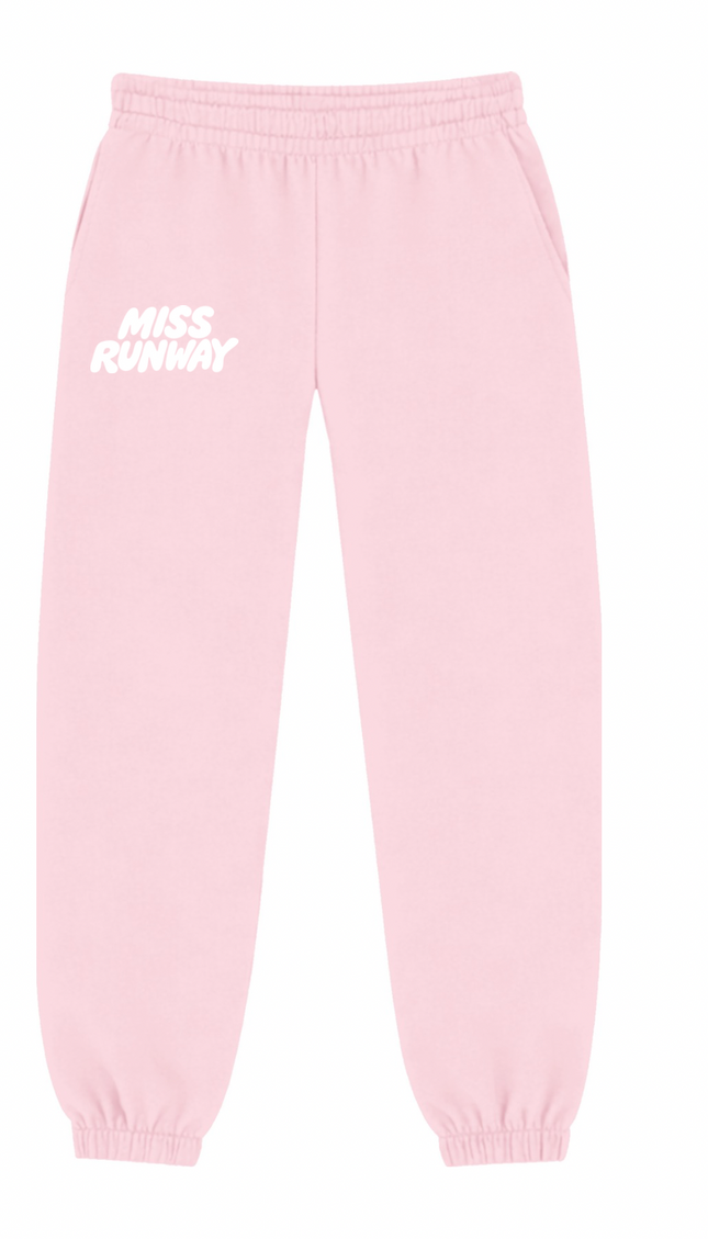 Miss Runway Established Joggers Pink/White – adult printed joggers by Miss Runway