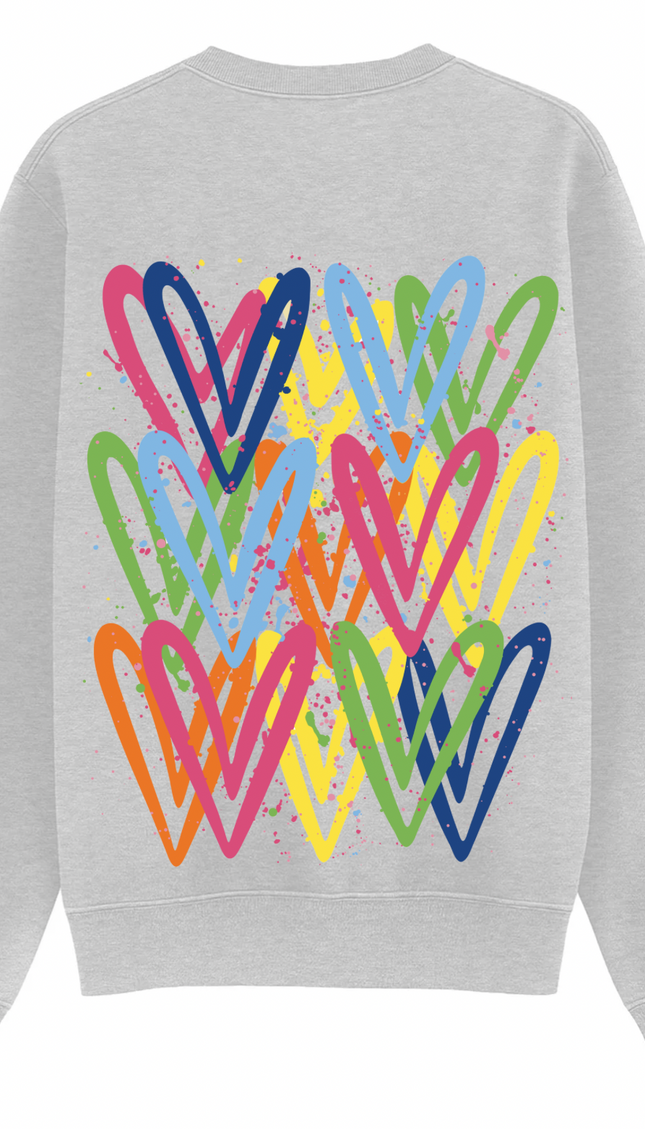 Multicoloured Heart Printed Sweatshirt – image 7