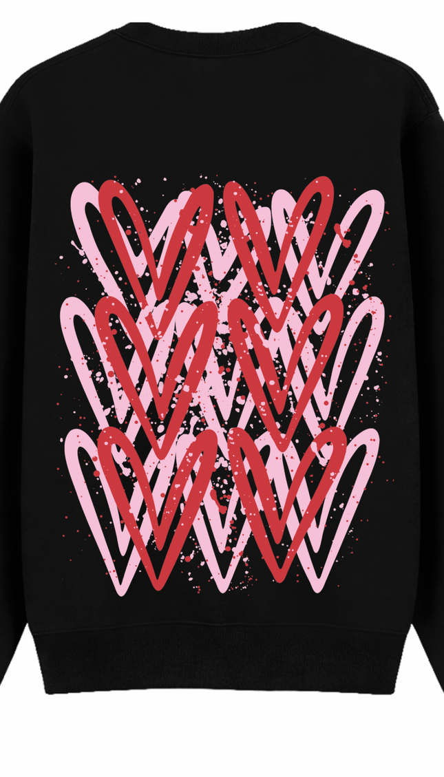 Pink/Red Heart Printed Sweatshirt – image 9