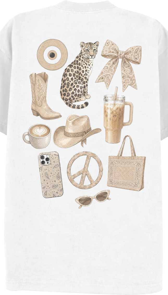 Paisley Reverie T-shirt Beige – adult printed t-shirt by Miss Runway