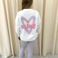 Miss Runway Pastel Heart Graffiti Sweatshirt Legging Set White