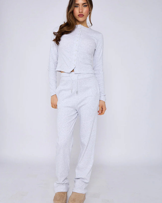 Button Loungewear Co ord Ash Grey