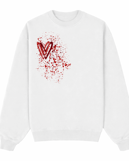 Red Paisley Heart Printed Sweatshirt Kids