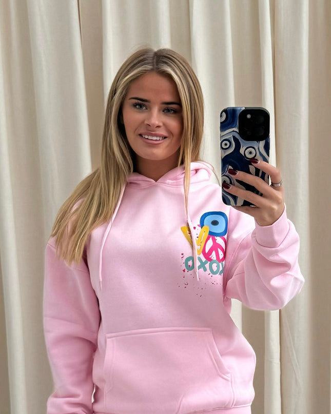 XOXO Graffiti Hoodie Pink