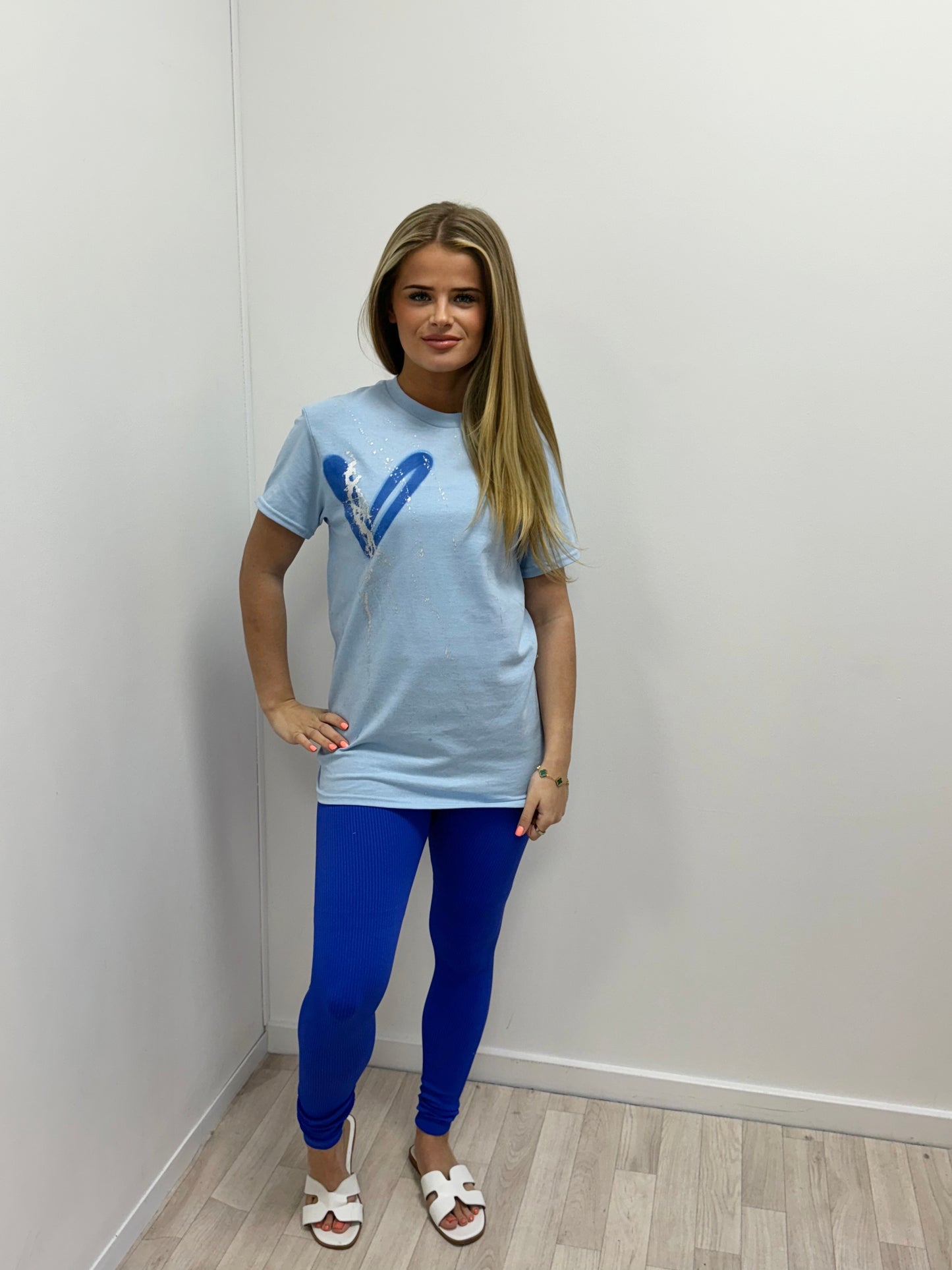 Blue Heart/ Blue T-Shirt And Legging Set