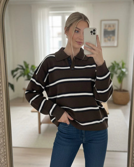 Knitted Rugby Top Brown