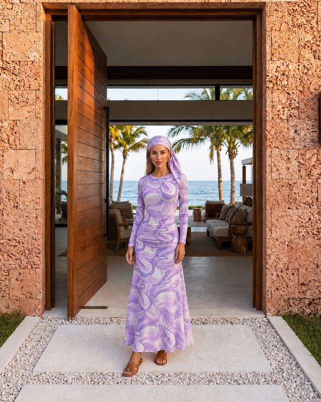 Endless Opulence Satin Headscarf Lilac (Pre order 15th June)