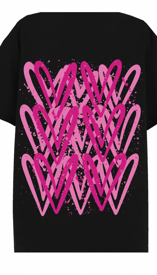 Hot Pink Heart Printed T-shirt – image 5