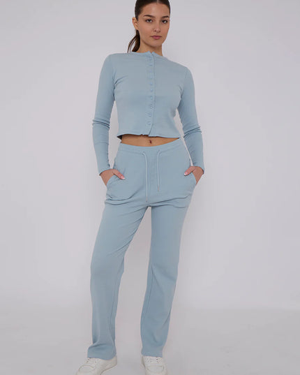 Button Loungewear Co ord  Charcoal Blue