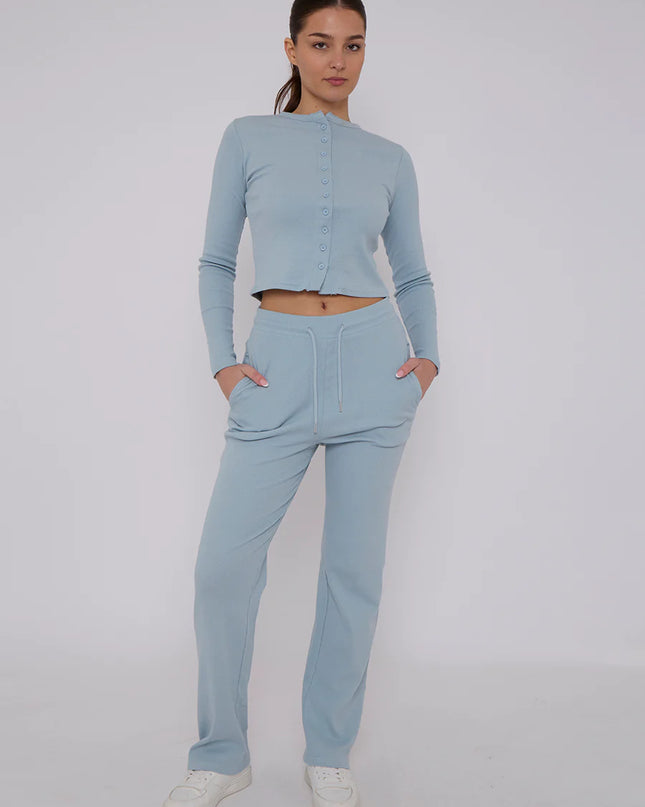Button Loungewear Co ord  Charcoal Blue
