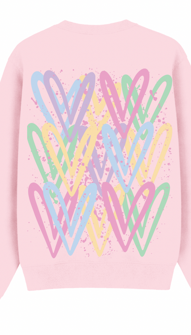 Pastel Heart Printed Sweatshirt – additional view
