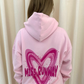 Miss Runway Pink Heart Graffiti Hoodie Pink