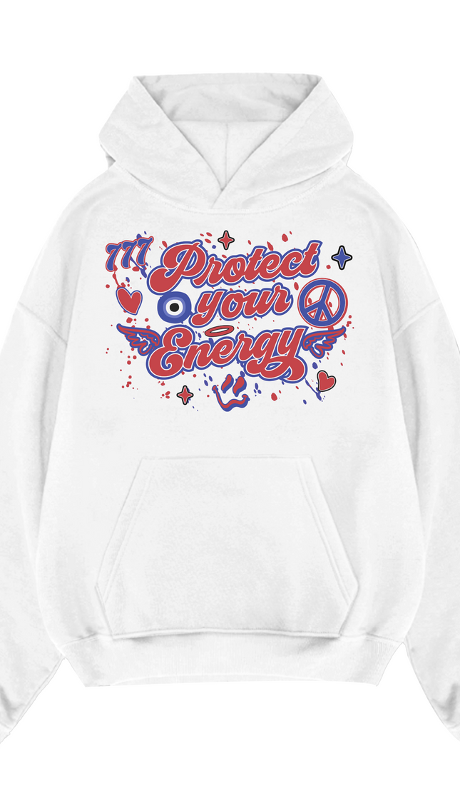 Blue/Red Protect Your Energy Hoodie – additional view