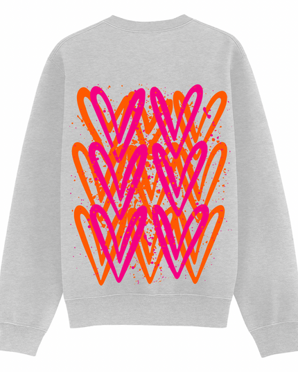 Neon Heart Printed Sweatshirt Kids