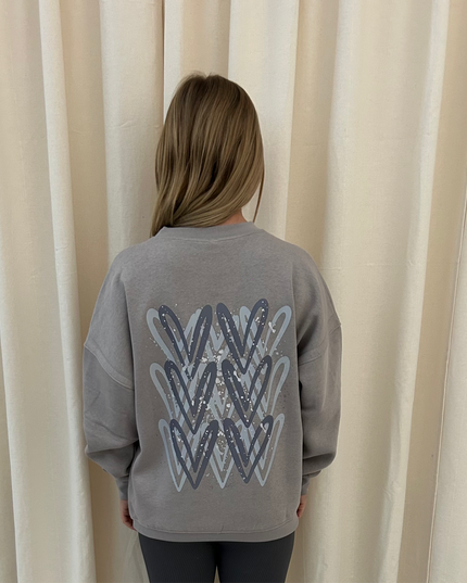 Grey Heart Graffiti Sweatshirt Dove Grey