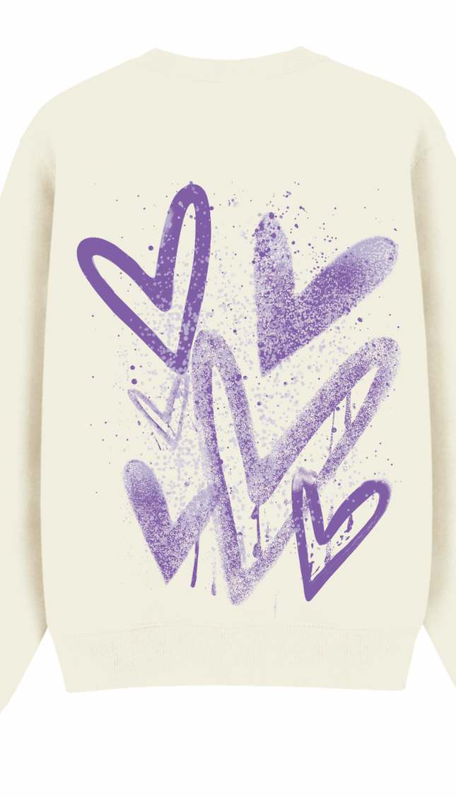 Lilac Scatter Heart Printed Sweatshirt – image 5