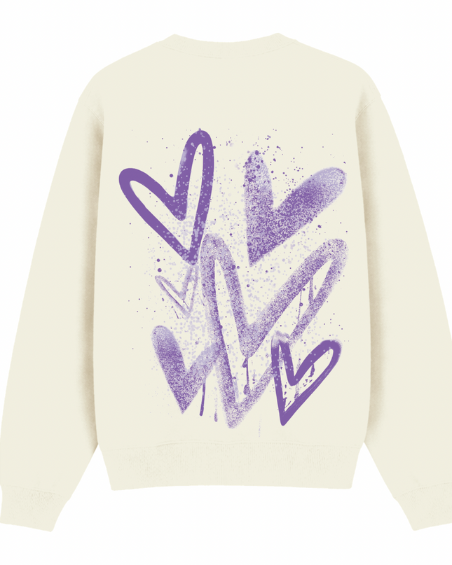 Lilac Scatter Heart Printed Sweatshirt Kids