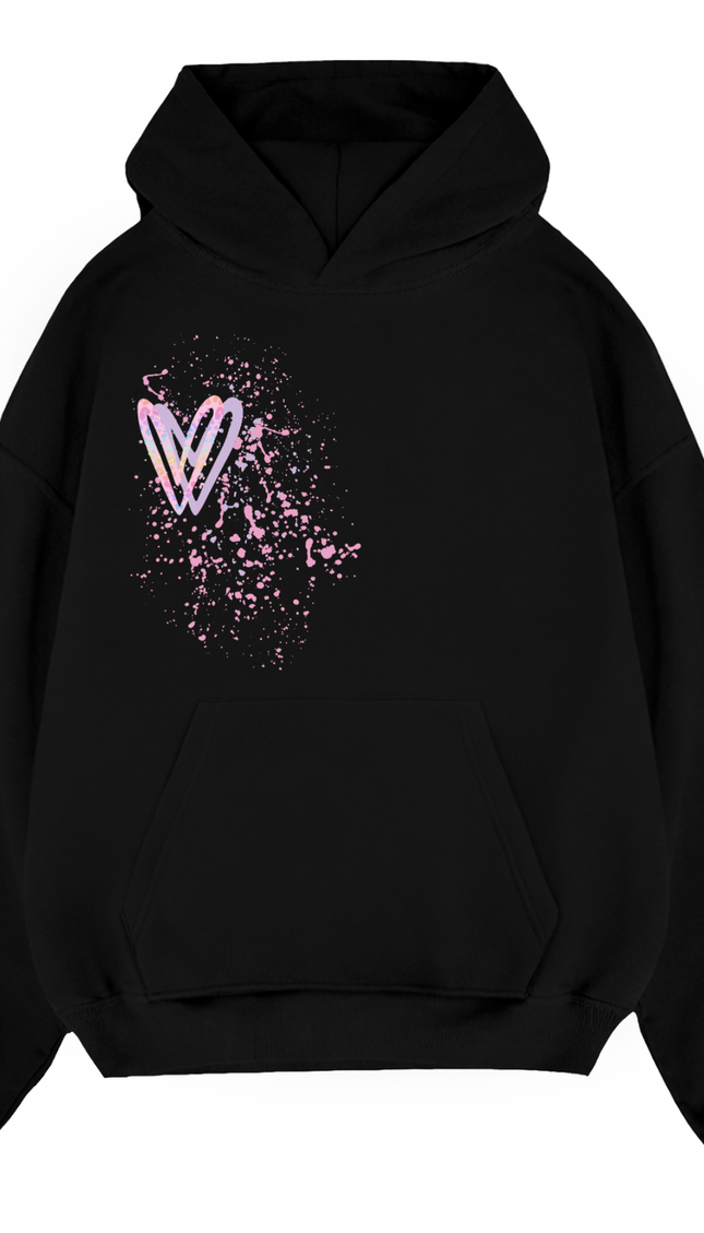 Pastel Leopard Print Heart Printed Hoodie – image 4