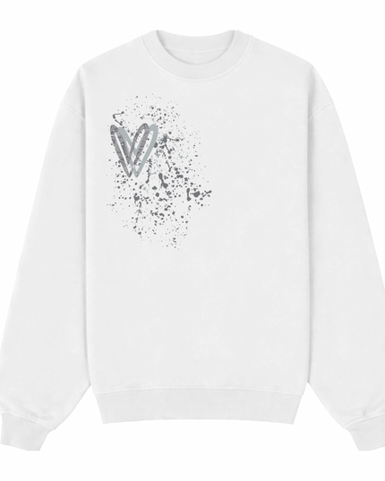Grey Paisley Heart Printed Sweatshirt Adults