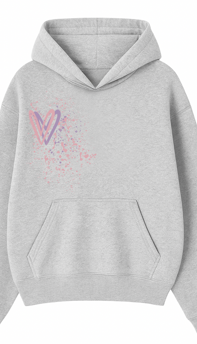 Dark Pastel Heart Printed Hoodie – image 6