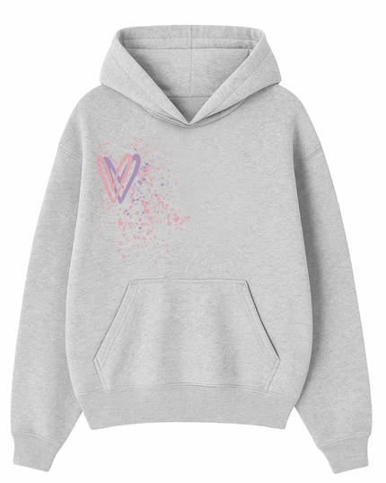 Dark Pastel Heart Printed Hoodie Adults