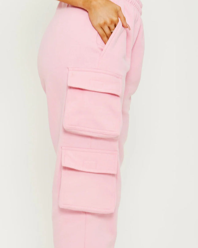 Basic Essentials Pink Cargo Joggers