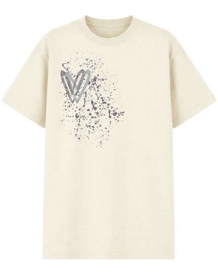 Grey Paisley Heart Printed T-shirt Adult