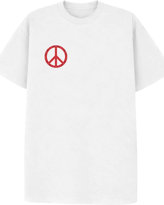 Paisley Peace T Shirt Red