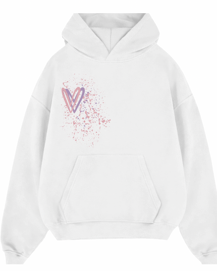 Dark Pastel Heart Printed Hoodie Adults