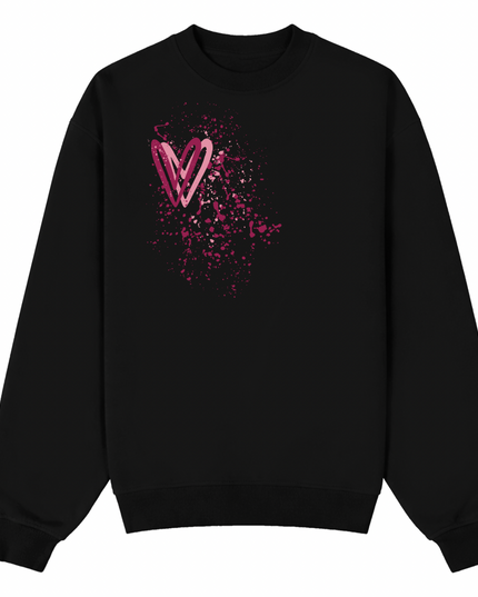 Dark Multicoloured Heart Printed Sweatshirt Kids
