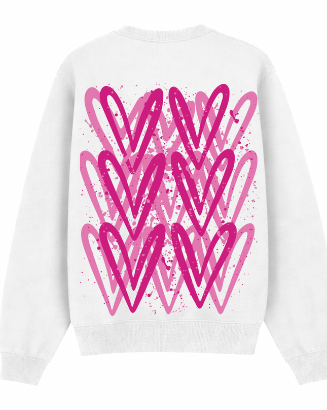 Hot Pink Heart Printed Sweatshirt Kids