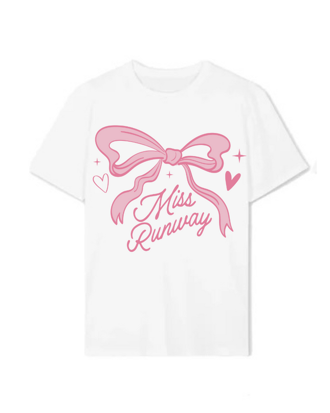 Miss Runway Bow Printed T-shirt Adult