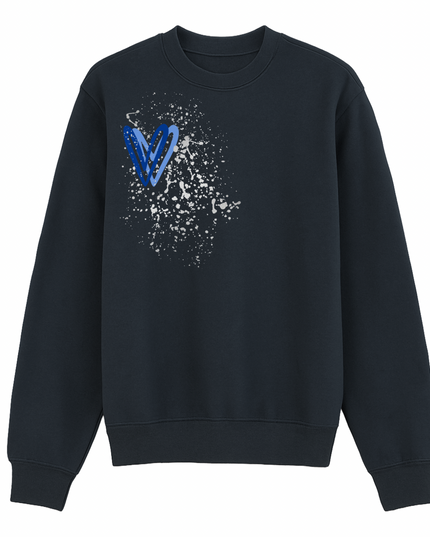 Royal Blue/Silver Heart Printed Sweatshirt Kids