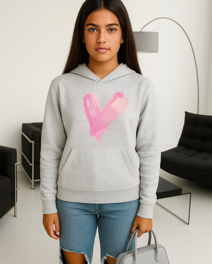 Pink Scatter Hearts Printed Hoodie