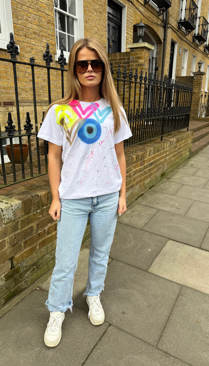 Evil Eye,Peace,Heart T-Shirt