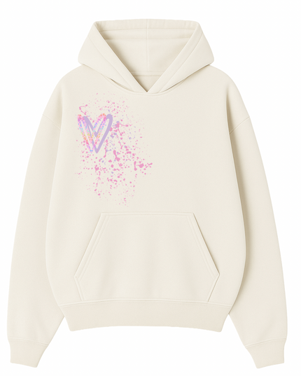 Pastel Leopard Print Heart Printed  Hoodie Kids