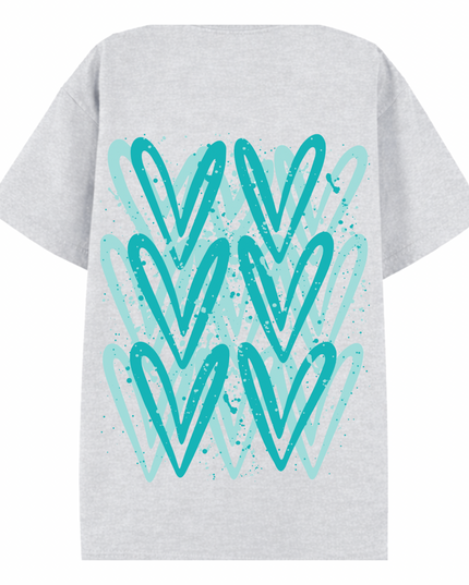 Mint Heart Printed T-shirt Adult