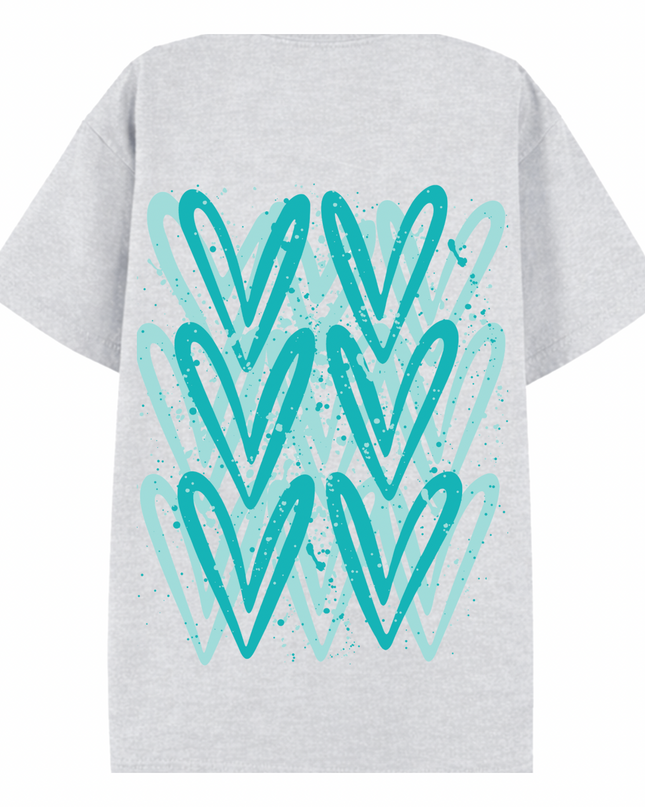 Mint Heart Printed T-shirt Adult