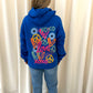 XOXO Graffiti Ruched Hoodie Royal Blue