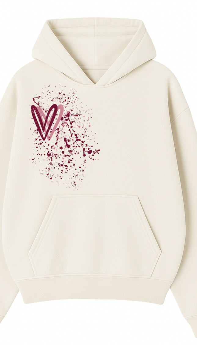 Burgundy Heart Printed Hoodie by Miss Runway – image 2